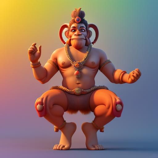 Hanuman: 3D Digital Art Inspired by Pixar