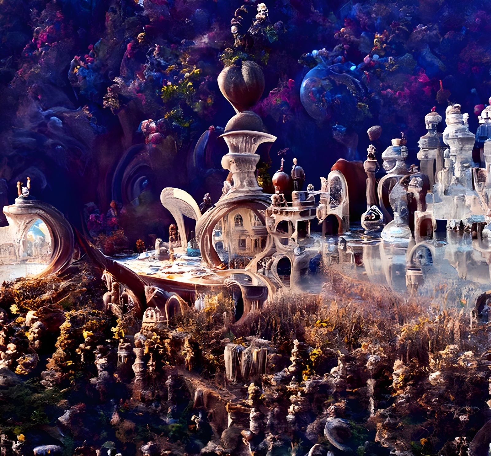Alice in Wonderland Landscape by Jansson and Beksiński