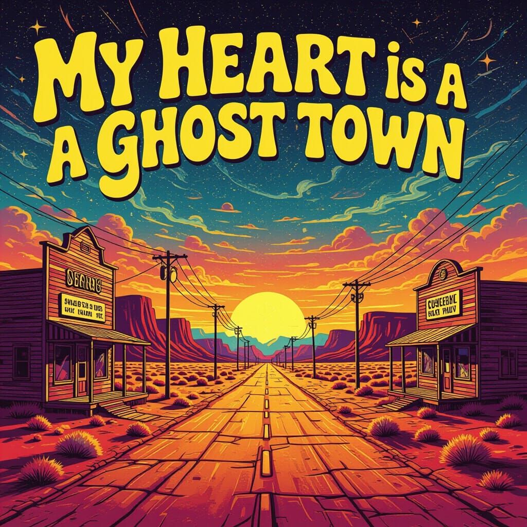 Psychedelic Ghost Town Heartscape