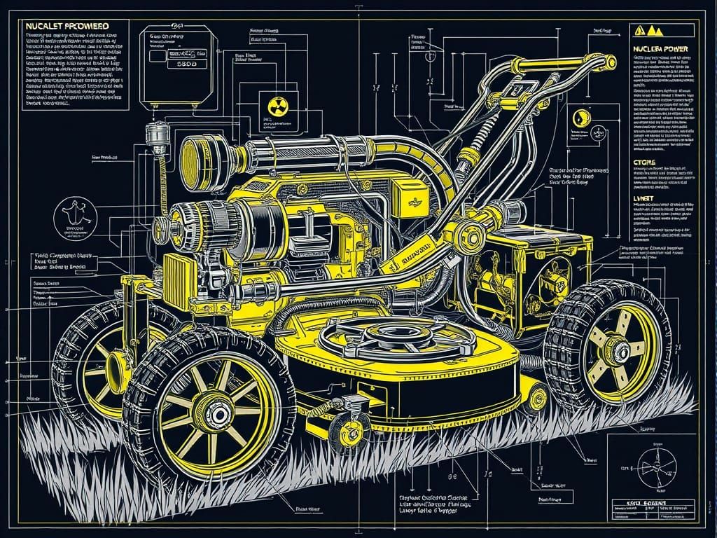 Technical Nuclear Powered Lawnmower Schematics in Cyberpunk ...