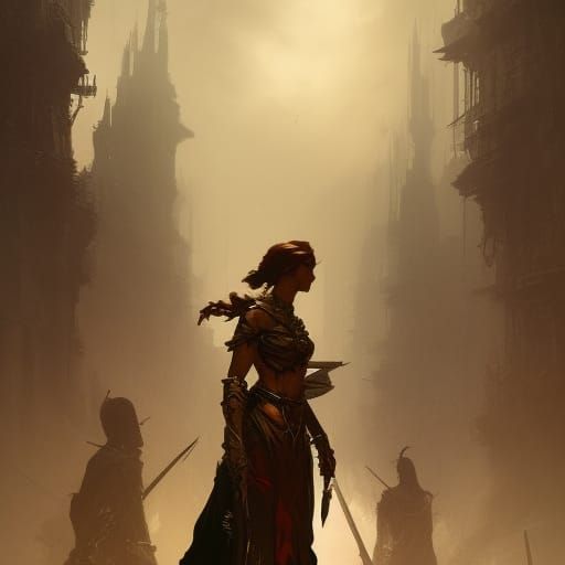 Dark Fantasy Warriors in Hyperdetailed Concept Art