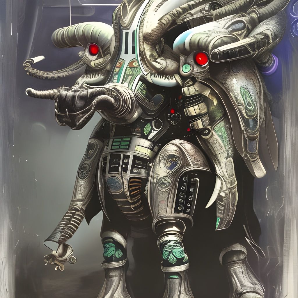 Futuristic Grimdark Space Elephant Battle Suit
