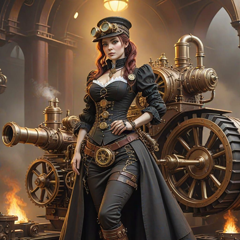Flabby Steampunk Goddess in Inventive Whimsy