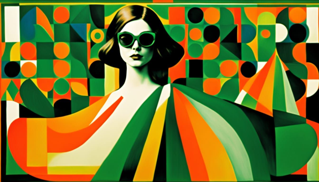 Surreal Woman Portrait in Mixed Media and Impasto