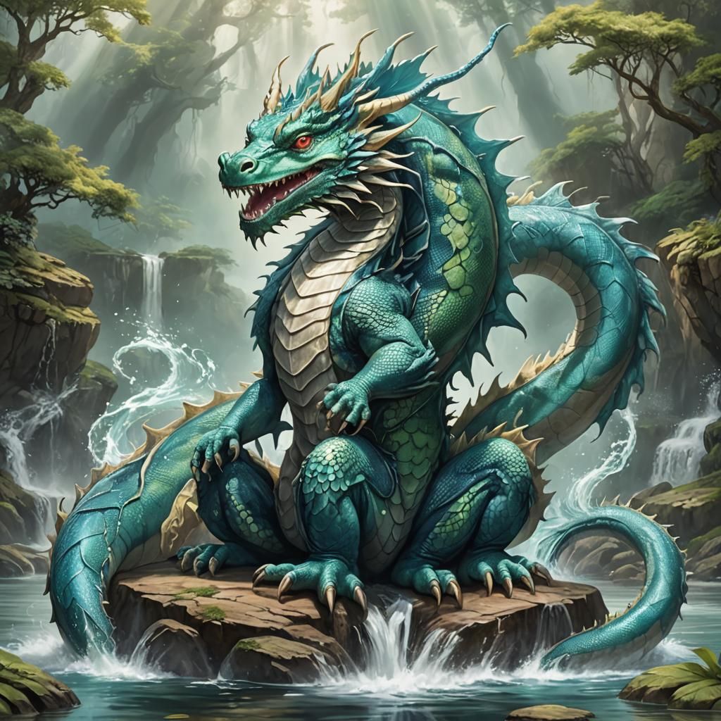 Mystical Water Dragon: A Spiritual Depiction