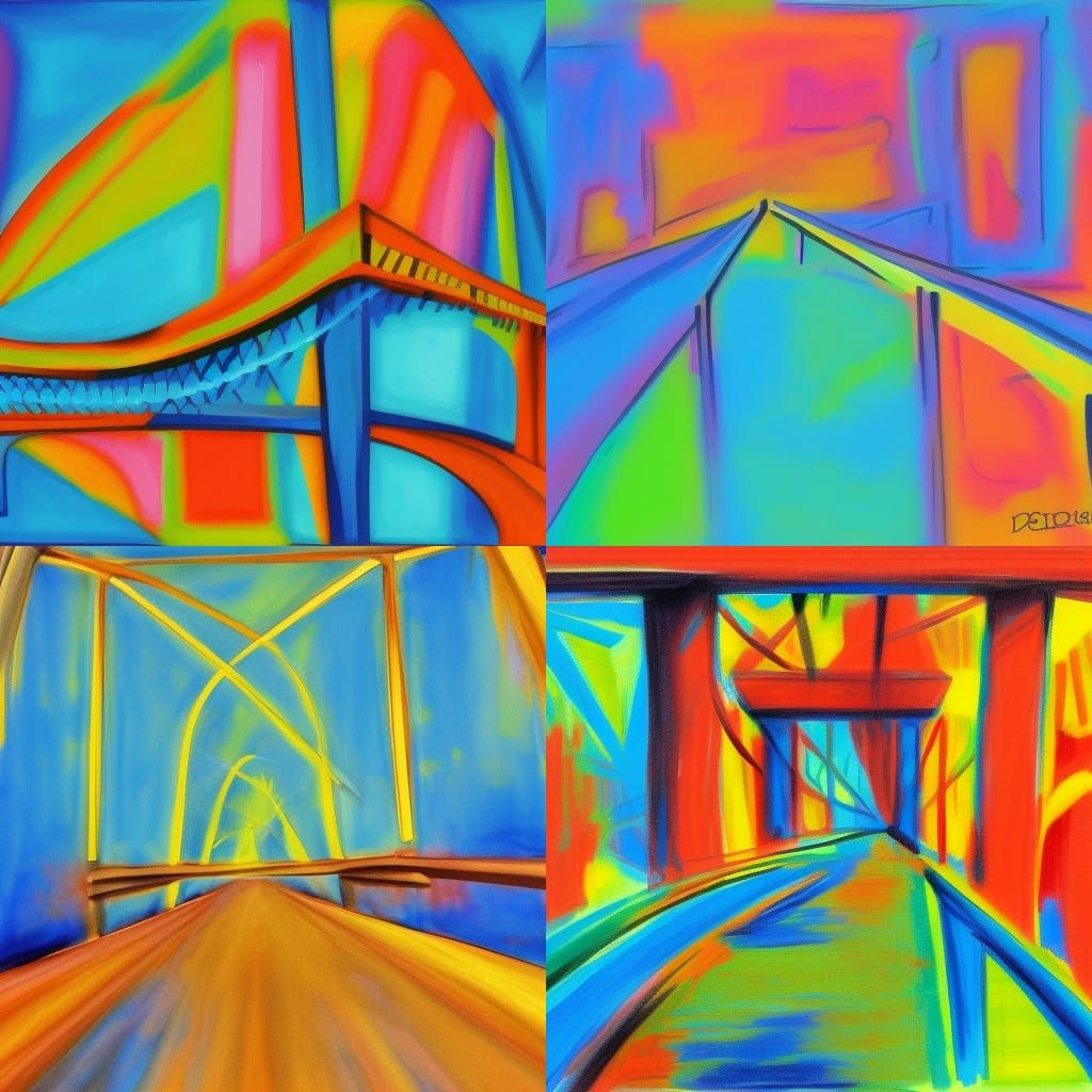 Abstract Bridge with Complementary Colors