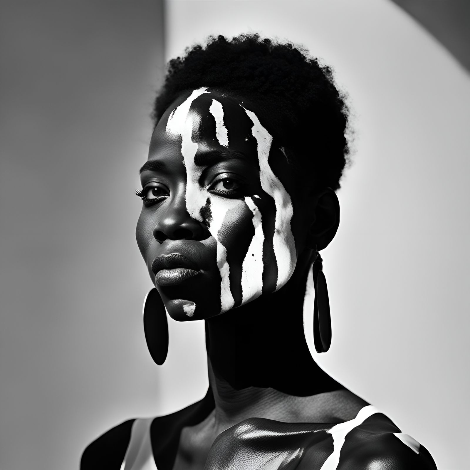 Striking Portrait: African Woman's Beauty Reflected
