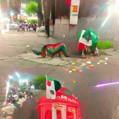 Colorful Mexican Village in Digital Art Style