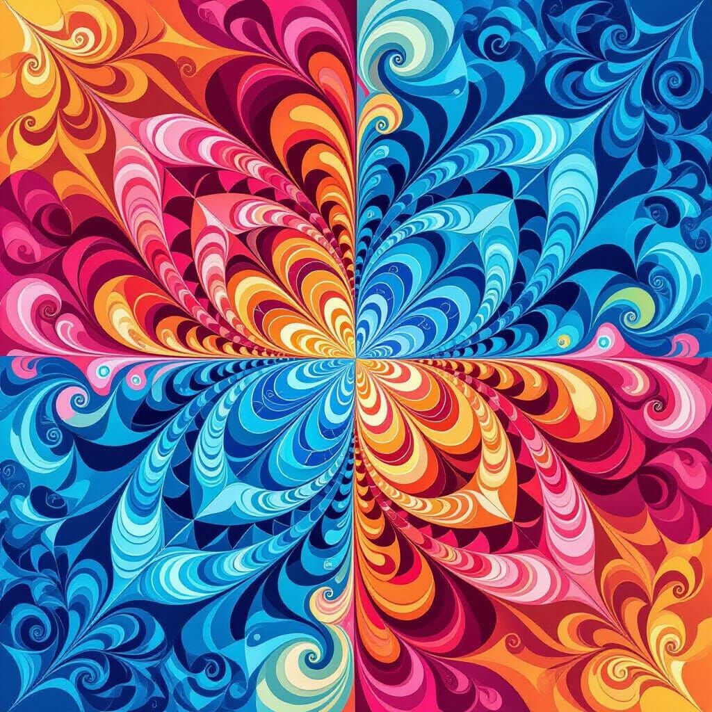 Abstract Fractal Candy Board in 3D Digital Art Style