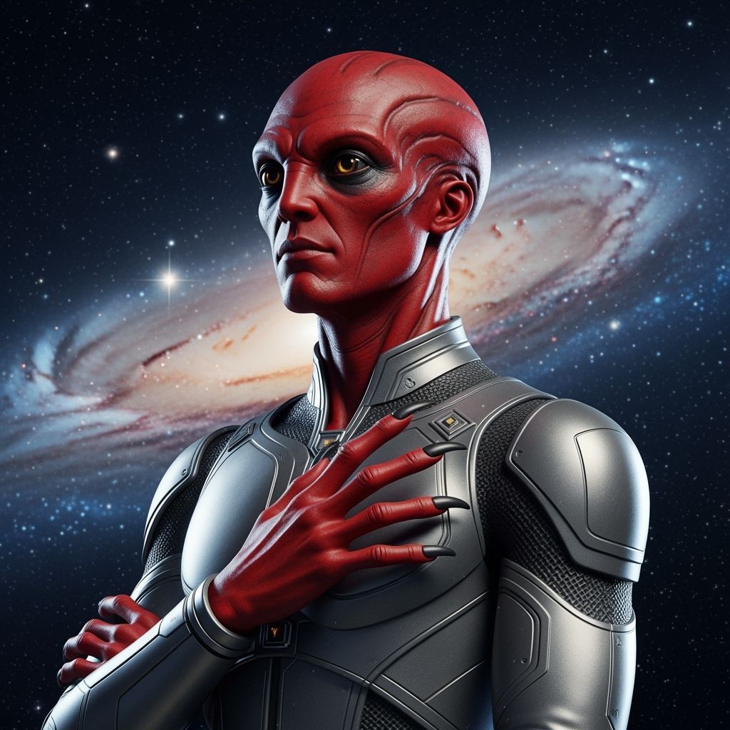 Red-Skinned Male Humanoid Alien