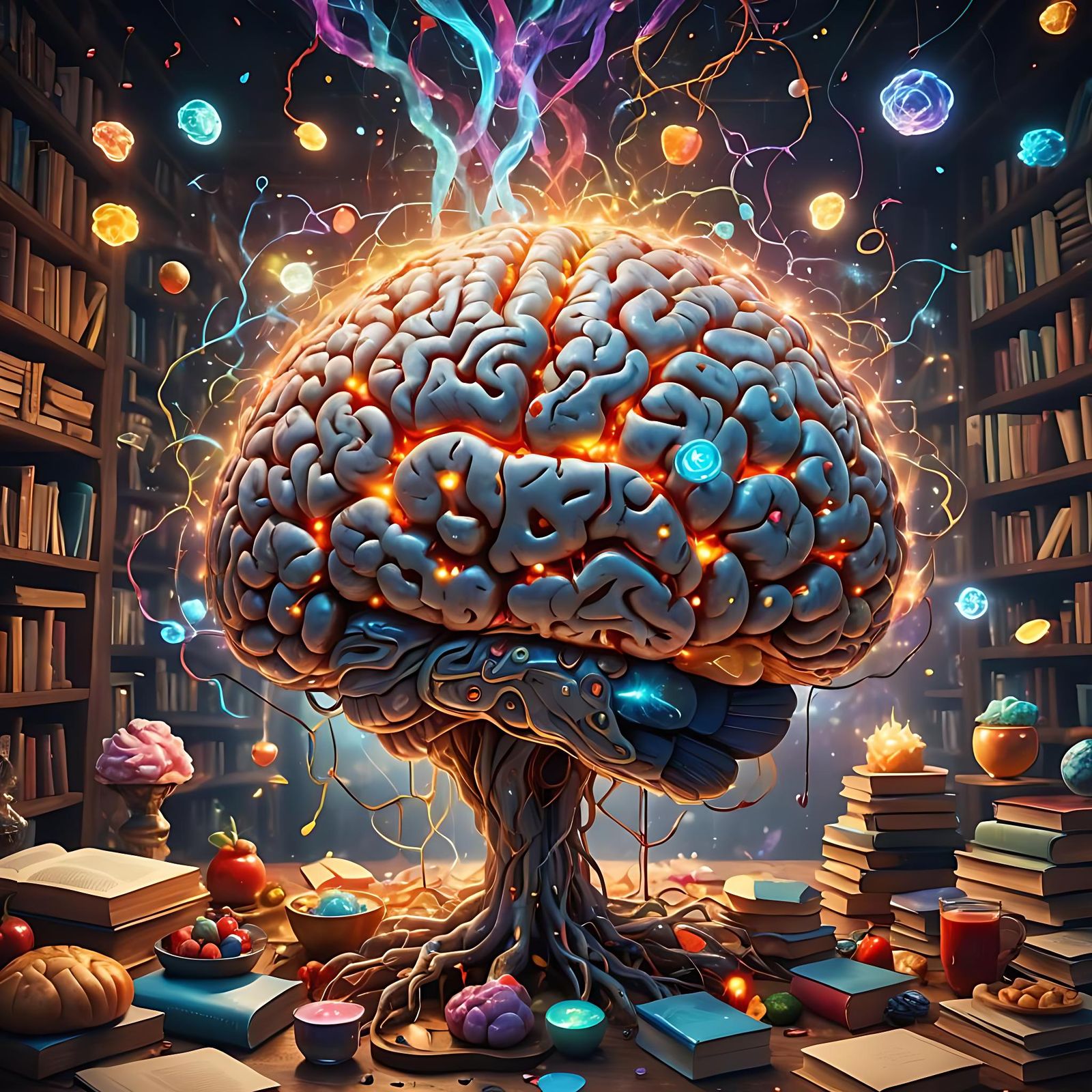Imaginative Human Brain in Detailed Matte Painting