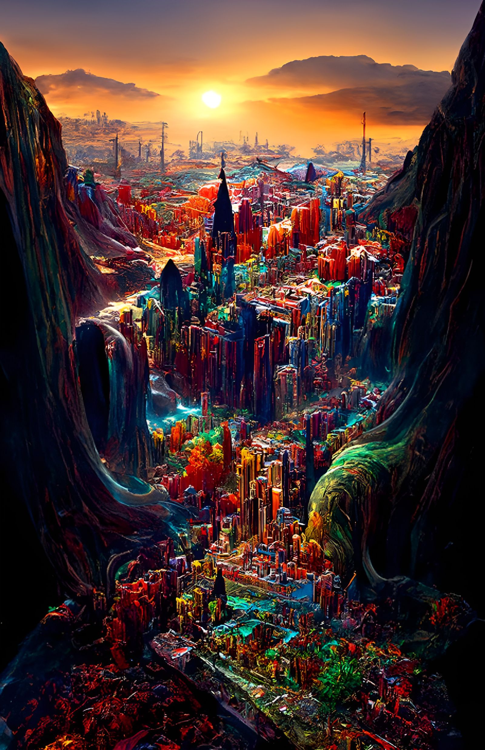 Cyber New York Photoillustration: Sci-Fi Cityscape