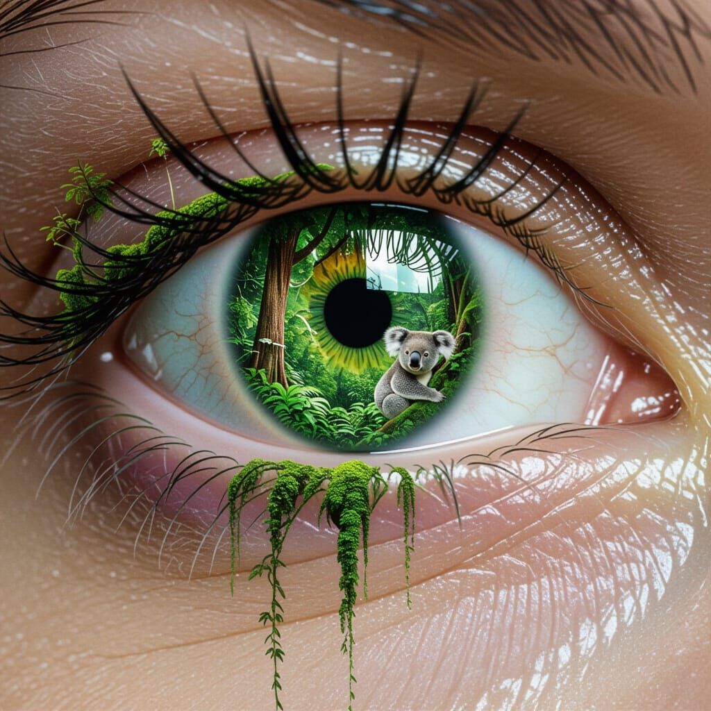 Hyperrealistic Eye Reveals Lush Jungle World