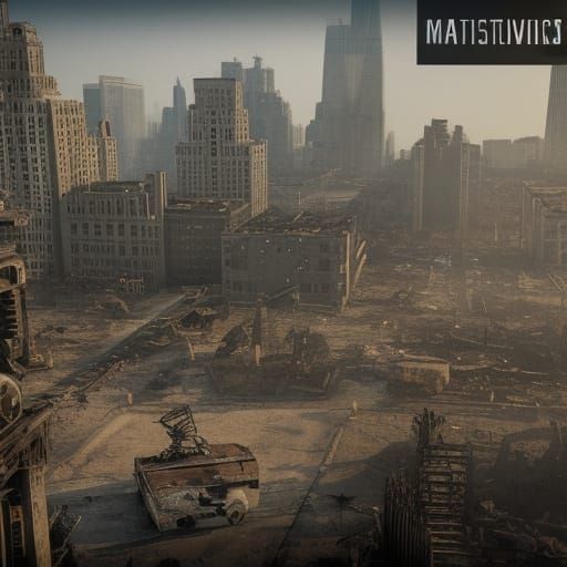 Post-Apocalyptic New York Ruins in Mad Max Style