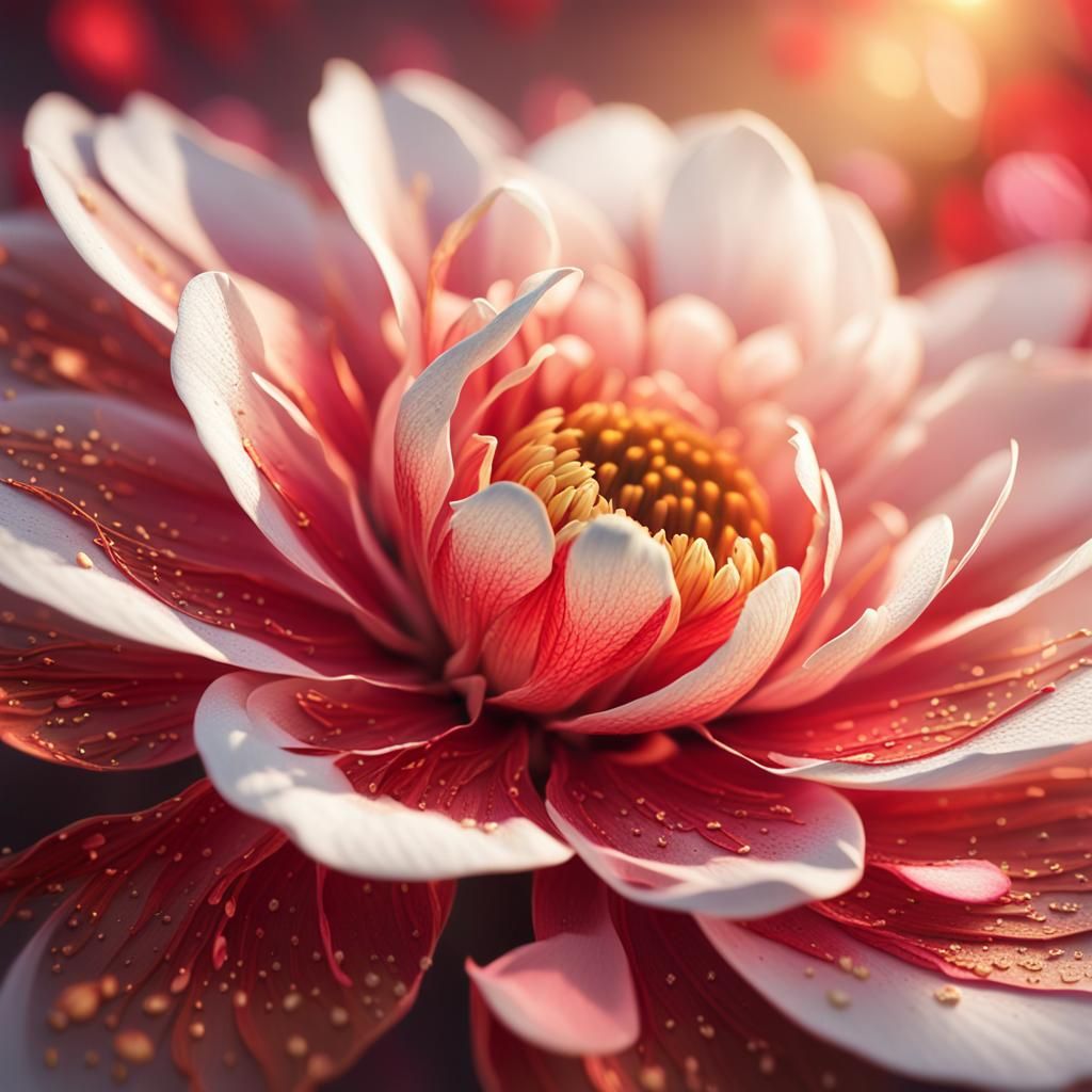 Blooming Flower Close-up: Fantasy Art in Deep Color