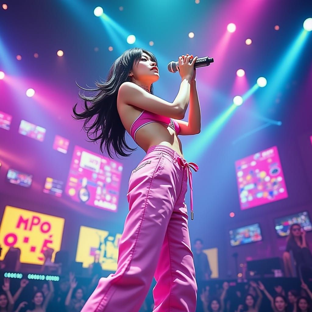 Sleek Pop Idol Shines on Electric Stage