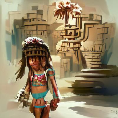 Aztec-Mesopotamian Girl Concept Art