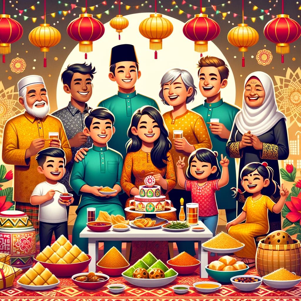 Multicultural Malaysian Family Celebrates Festive Traditions