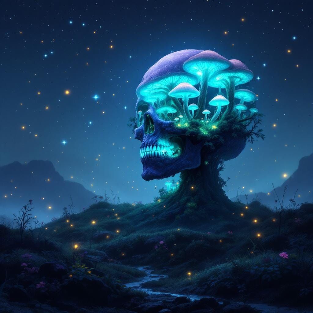skull mushroom forest
