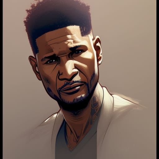 Detailed Portrait of Usher in Artgerm Style