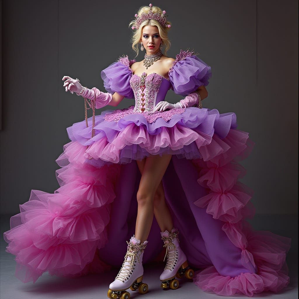 Baroque Roller Skater Dances on the Brink of Elegance