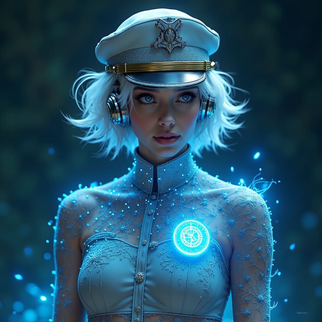 Enchanted Police Officer with Mystical Rune Badge