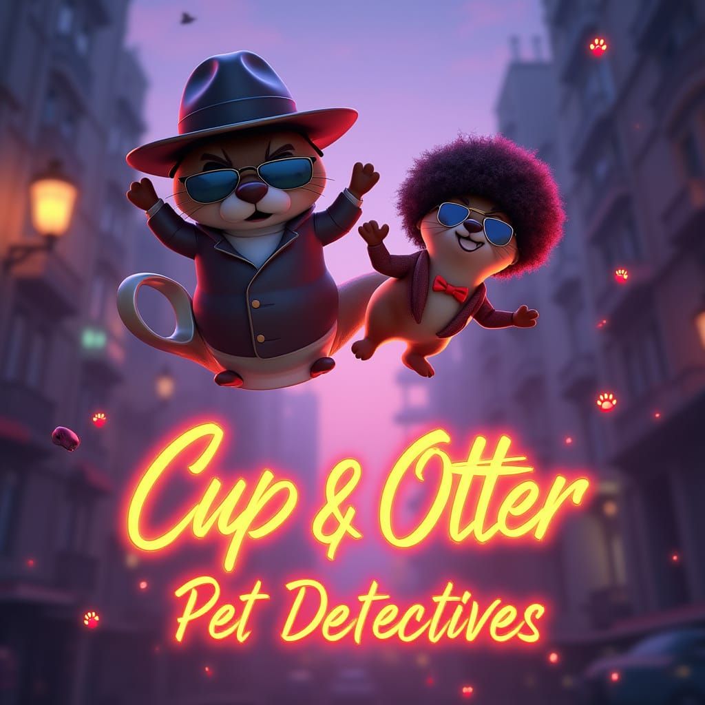 Dynamic Duo Cup & Otter: Pet Detectives in Neon City