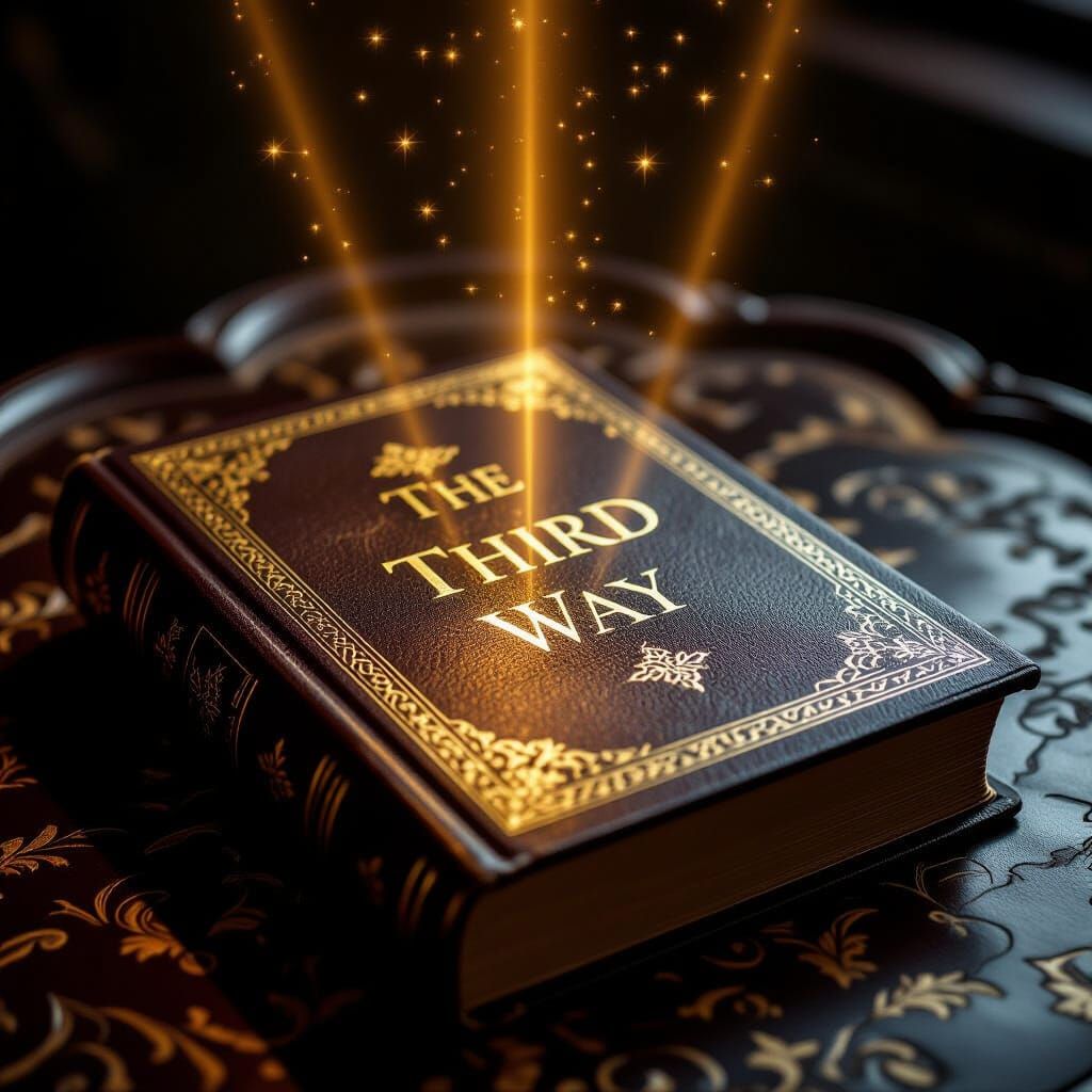 Leather Book "The Third Way" with Golden Light Rays