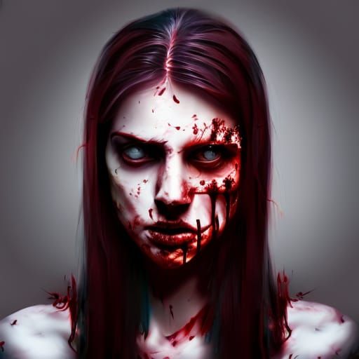 Hyperrealistic Woman in Chaos with Vibrant Background