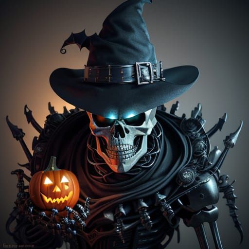 Robotic Skeleton Celebrates Halloween in Metallic Concept Ar...