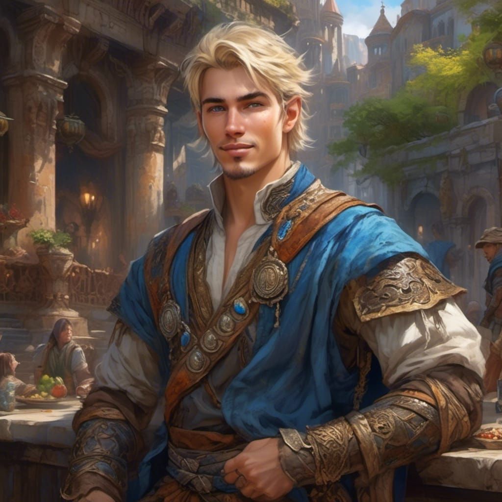 Handsome Half-Elf Diplomat with a Friendly Smile