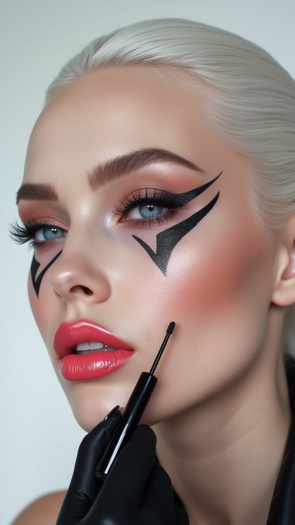 Futuristic Makeup Portrait in Hyper-Realistic Detail