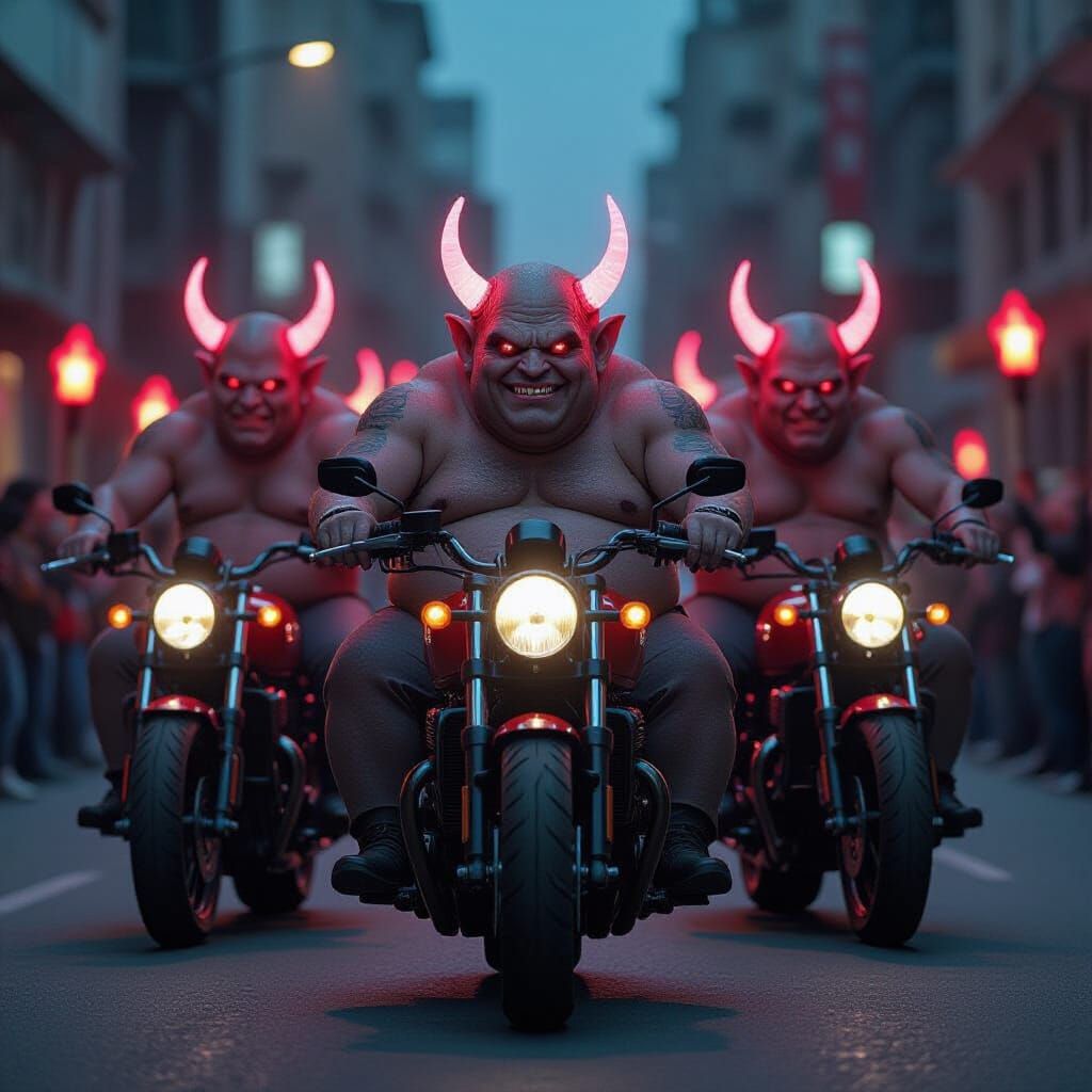 Obese Hellraisers Ride Hybrid Elephant-Motorcycles