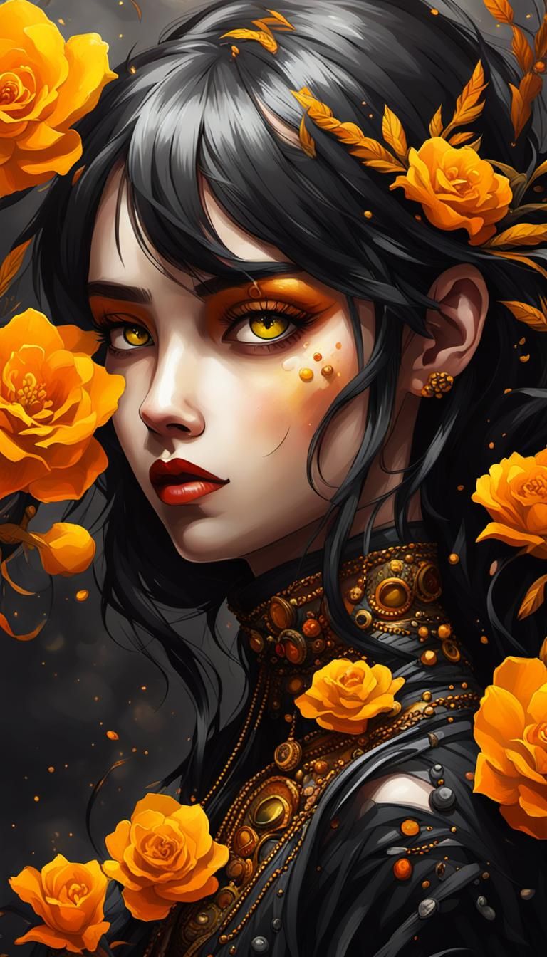 Colorful Landscape in Harsh Onyx and Saffron