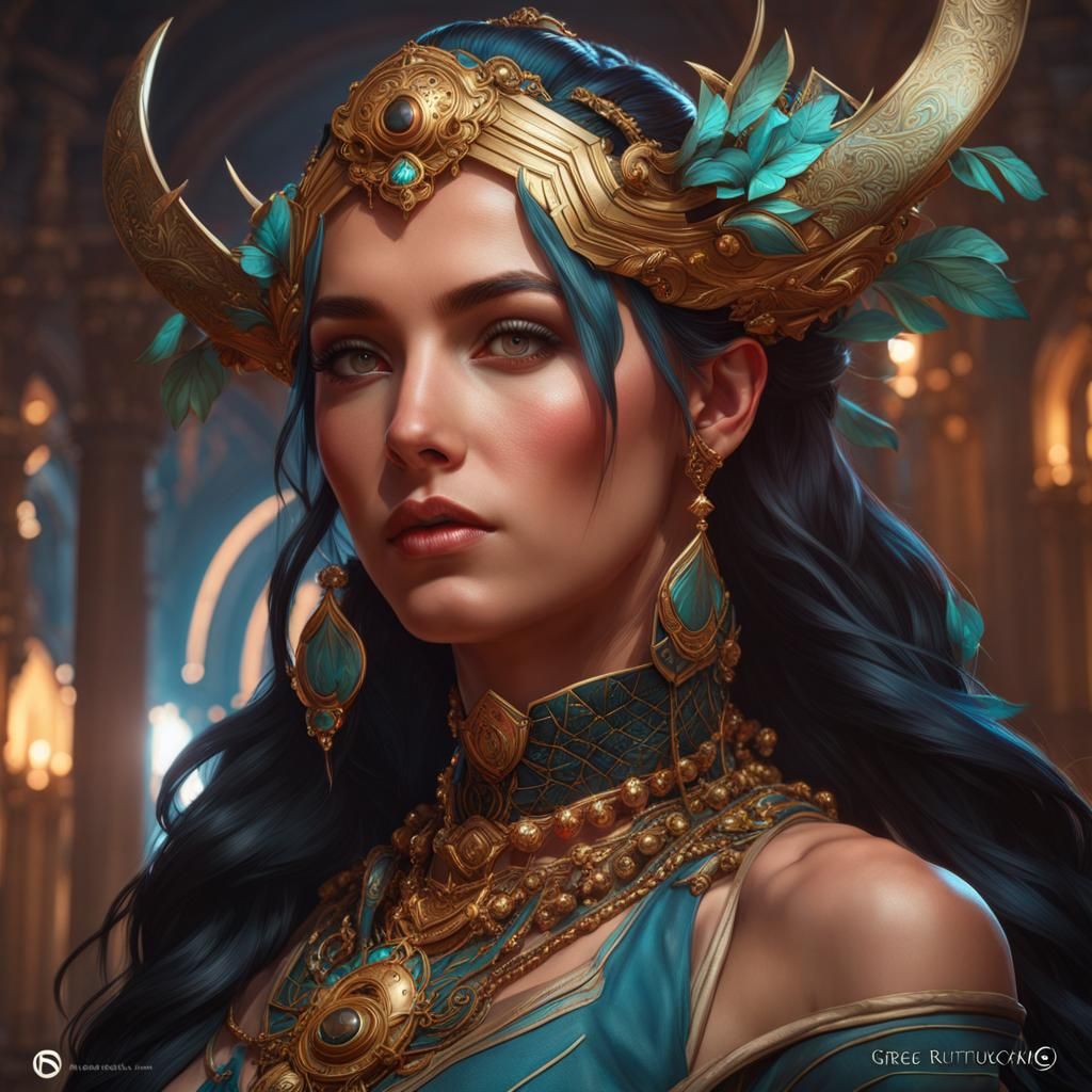 Arachne Portrait in Art Nouveau Style