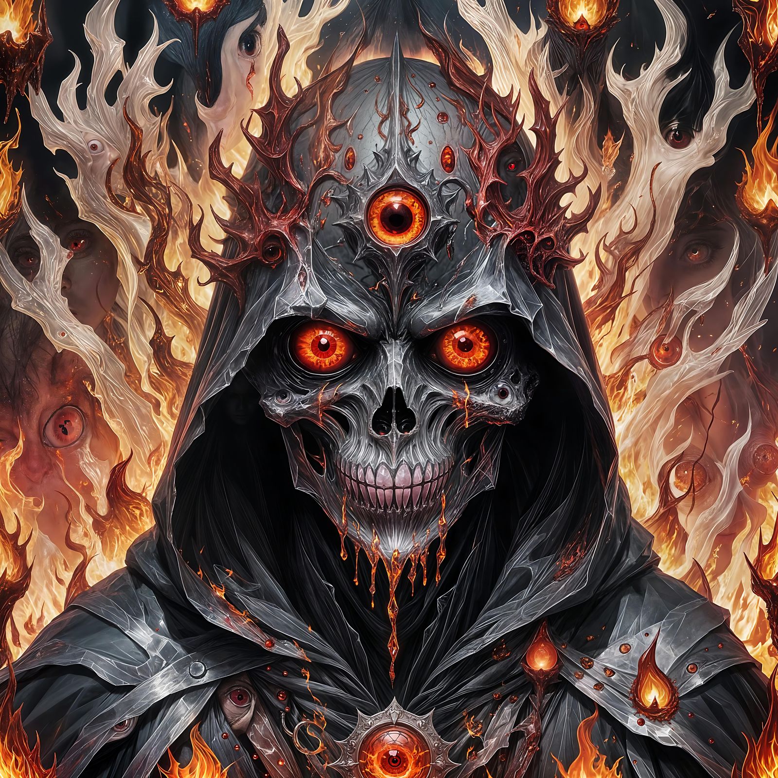 Fiery Eyeball Entity in Crystal Cloak