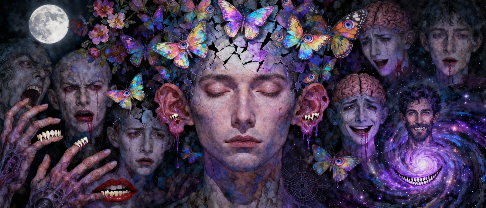 Mindscape of Emotions: Faces Emerge from Serene Center