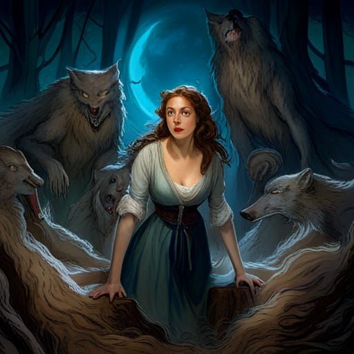 Anita Blake Among Werewolves in Doré Style