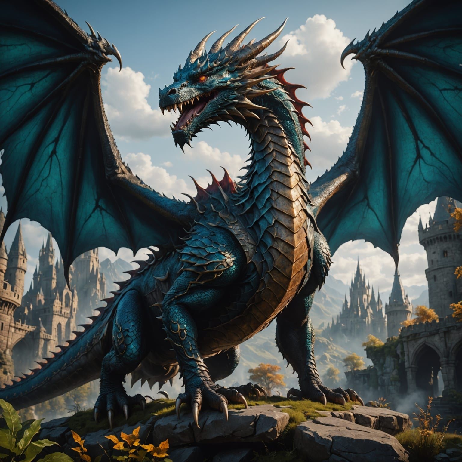 Dragon Fantasy in Vibrant Colors