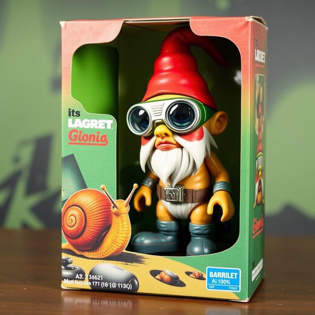 Retro Sci-Fi Alien Gnome Collectible Figure Box Art