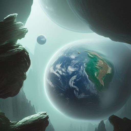 Fantastical Matte Painting of Planet Tom in 8K