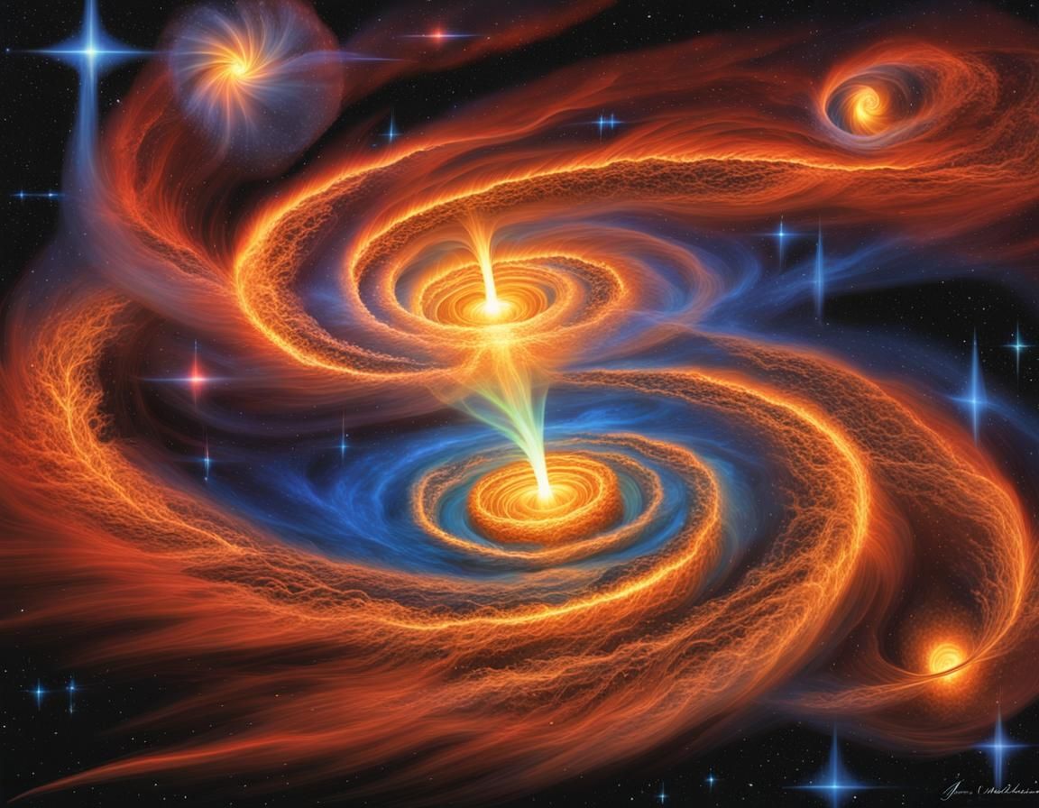 Helix Auroral Fire Plasma with Binary Stars