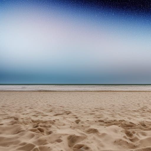 Night Sky Over Beach with Sparkling Stars