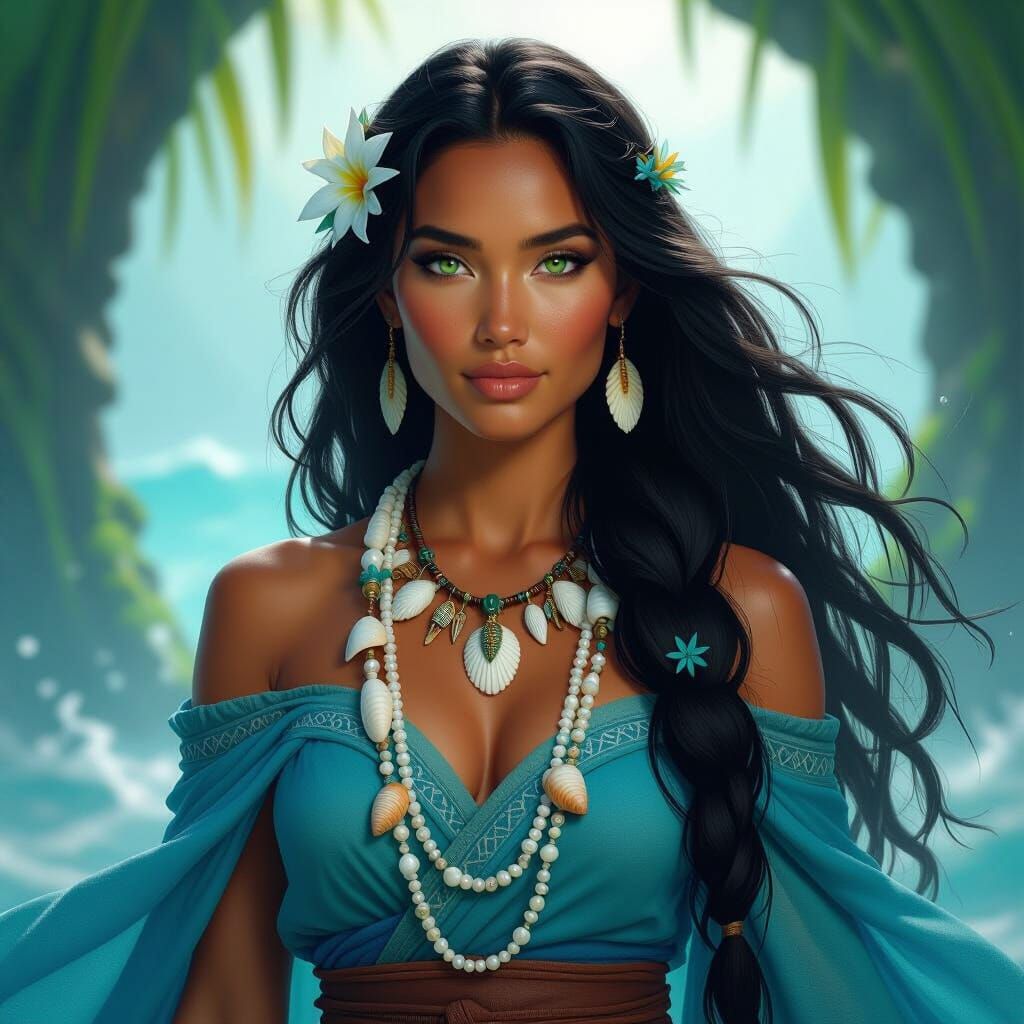 Lani Moana: Priestess of the Sea in Dark Fantasy Art
