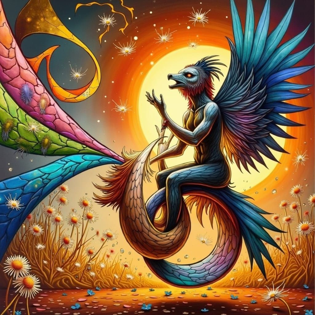 Ethereal Fairy in Surreal Dreamscape, Chiaroscuro Art