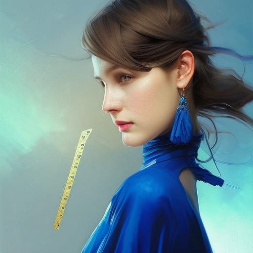 Girl with Ruler: Hyperdetailed Portrait in Artgerm Style