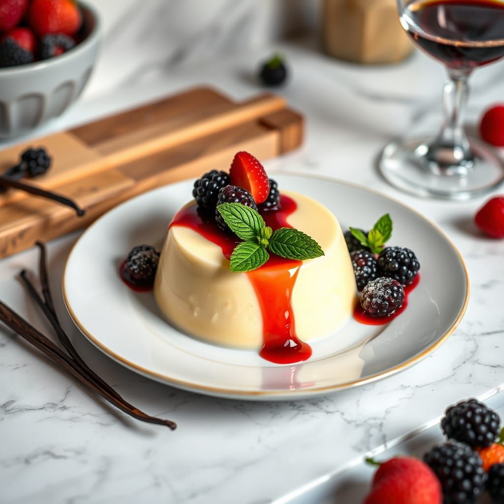 Surreal Italian Cream Dessert in a Luxury Setting