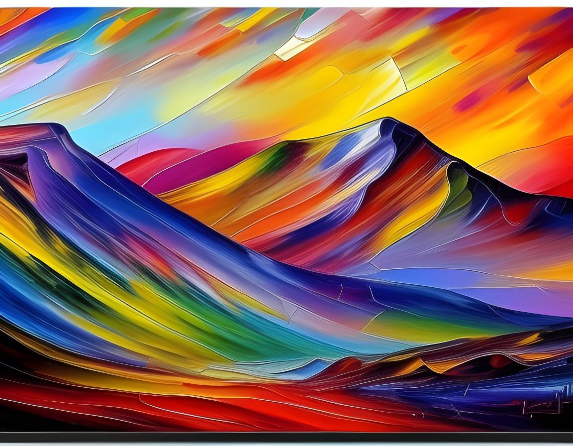 Spiral Mountain neo-impressionism expressionist style oil painting, smooth post-impressionist impasto acrylic painting, ...