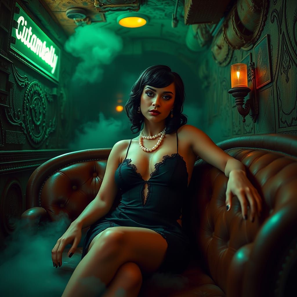 Vault Dweller in Hidden Speakeasy, Art Nouveau Style