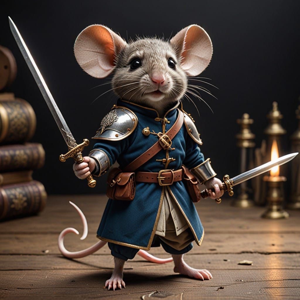 Dashing Musketeer Mouse Wields Rapier